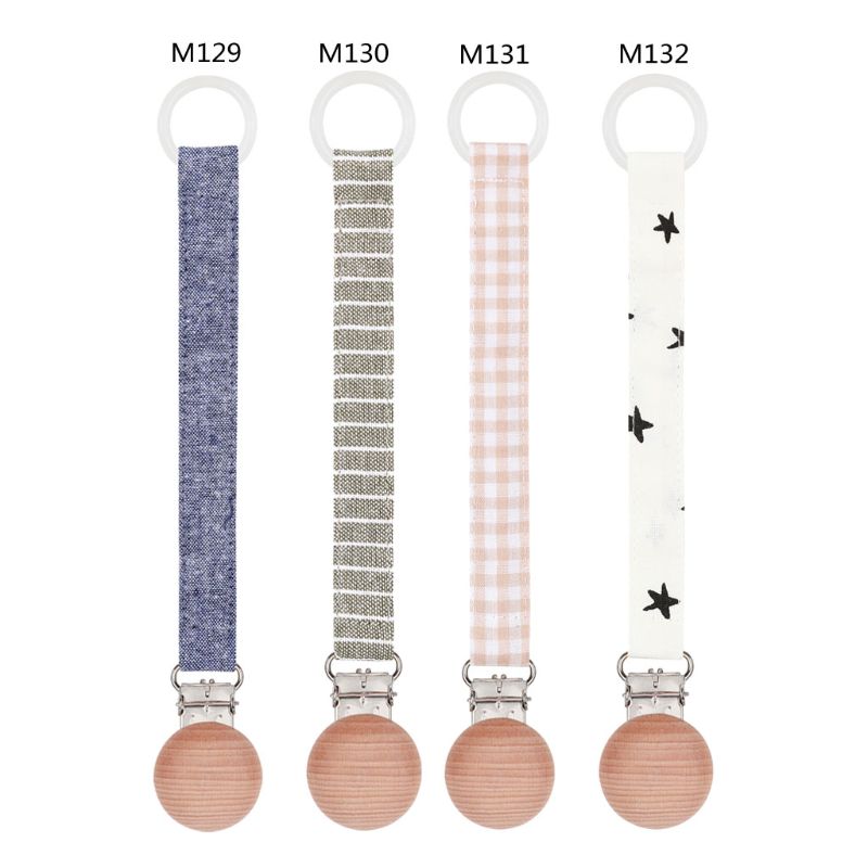Fashion Baby Pacifier Chain Cotton Clip Handmade Printing Cotton Teether Dummy Clip Baby Pacifier Holder Chain Anti-lost