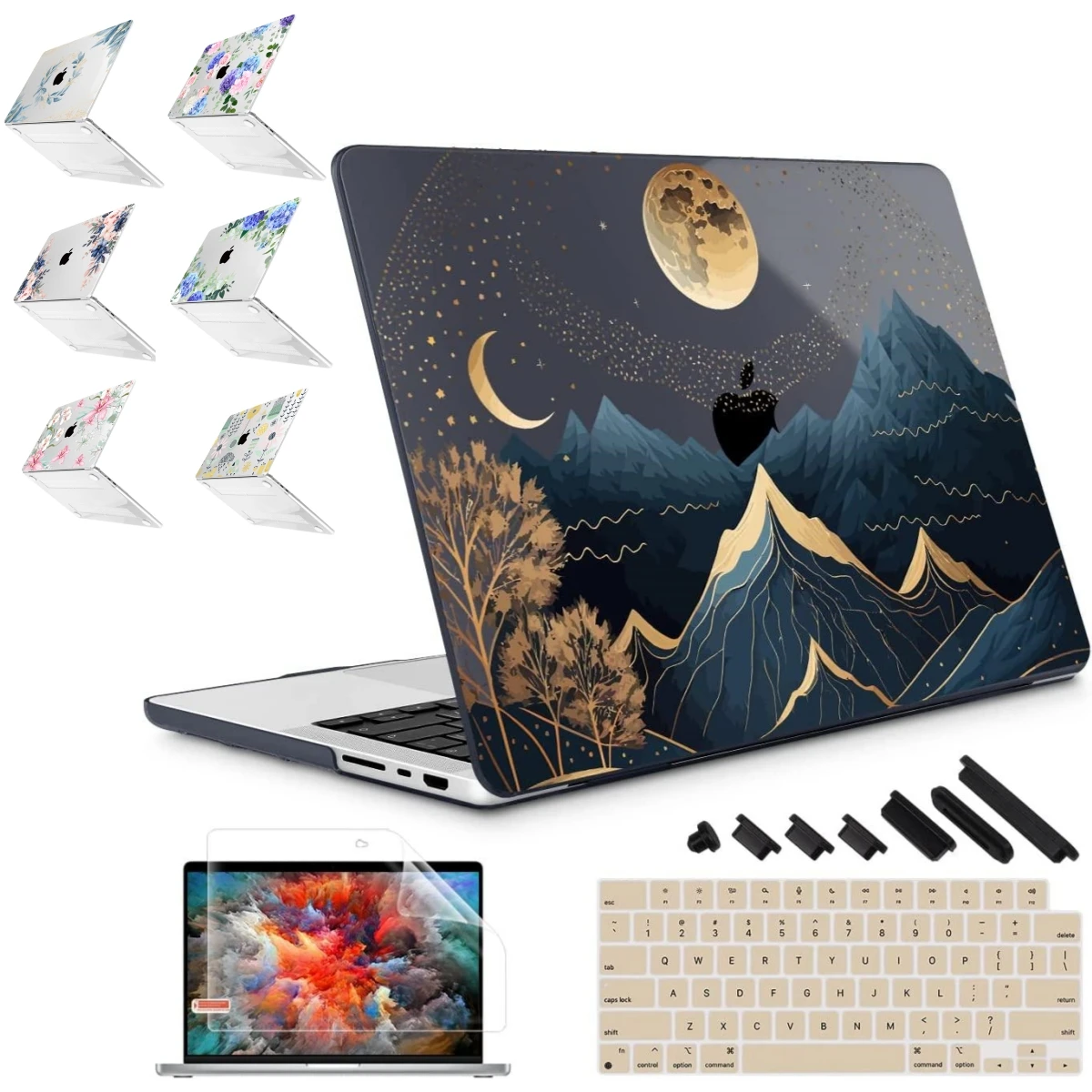 Traditional style print case for MacBook Air 15 M3 A3114 M2 13.3 A2337 M1 A2179 A3113 A2681 M2 A2779