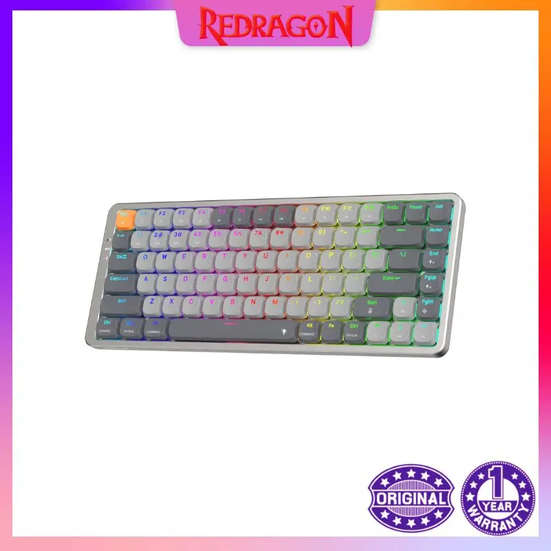 Redragon K652 75% Wireless RGB Mechanical Keyboard  Bluetooth/2.4Ghz/Wired Tri-Mode 84 Keys