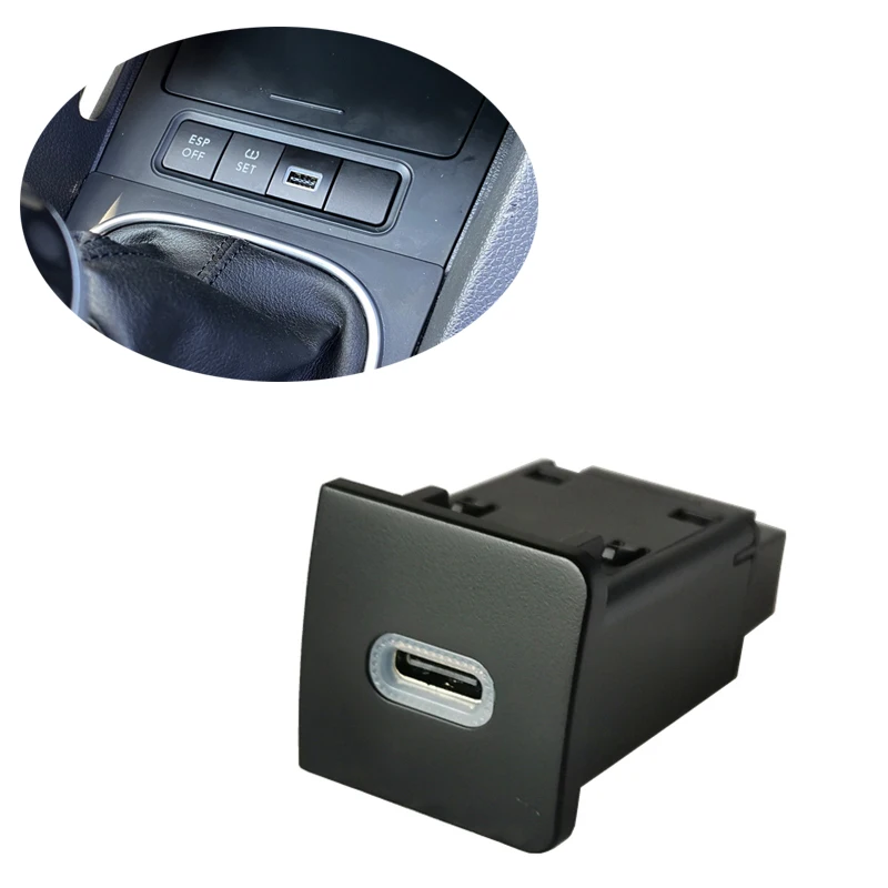 Car Rapid Charger TYPE-C USB QC3.0 USB Interface Dual Socket for Phone Charger Suitable For VW Golf
