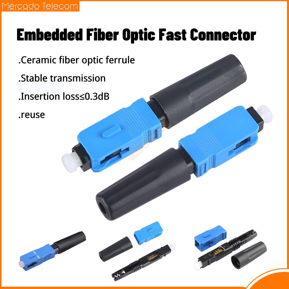 50/100/200pcs Lot Fiber Optic Fast Connector FTTH SC UPC Single Mode Fiber Optic Adapter sc/upc FTTH SC Fiber Connector