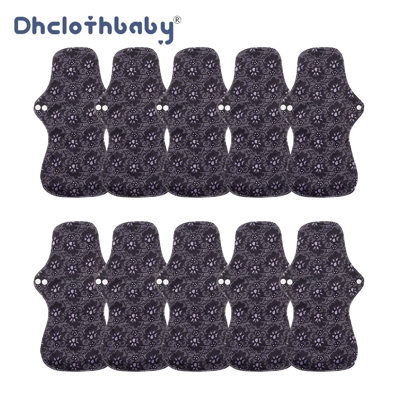 10PCS/set Extra Large Heavy Flow Bamboo Night Waterproof Reusable Sanitary Pads Cloth Menstrual Pad For Women Monthly Period