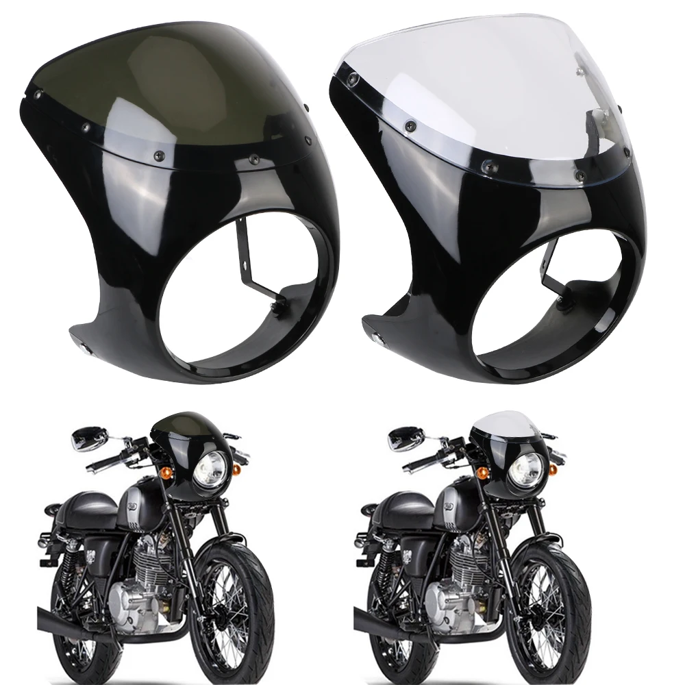 Motorcycle Headlight Cover 7 inch With Windshield Fairing Protector Motorbike Accessories For