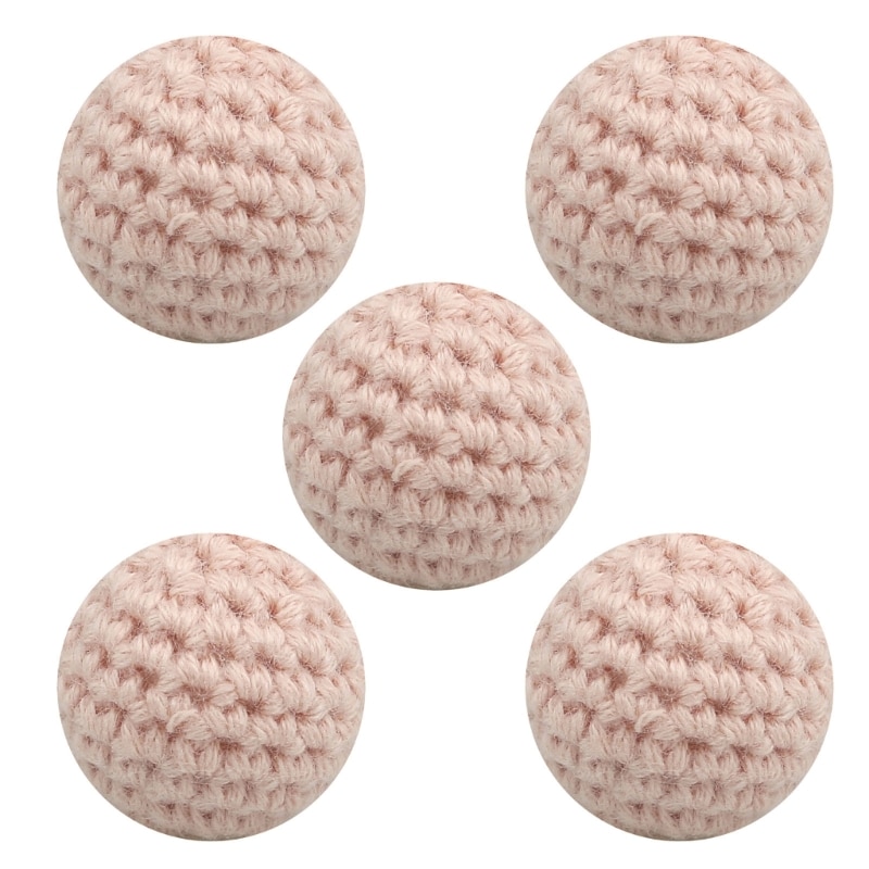 5PCS Crochet Beads 16mm Colored Craft Beads for DIY Pacifier Clip Lanyard Craft N1HB