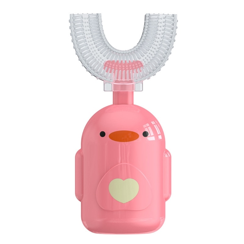 Cartoon Duck Baby Children Manual Toothbrush 360 Degree U-shaped Toothbrush Teether Soft Silicone Baby Teeth Brush Kids Teeth