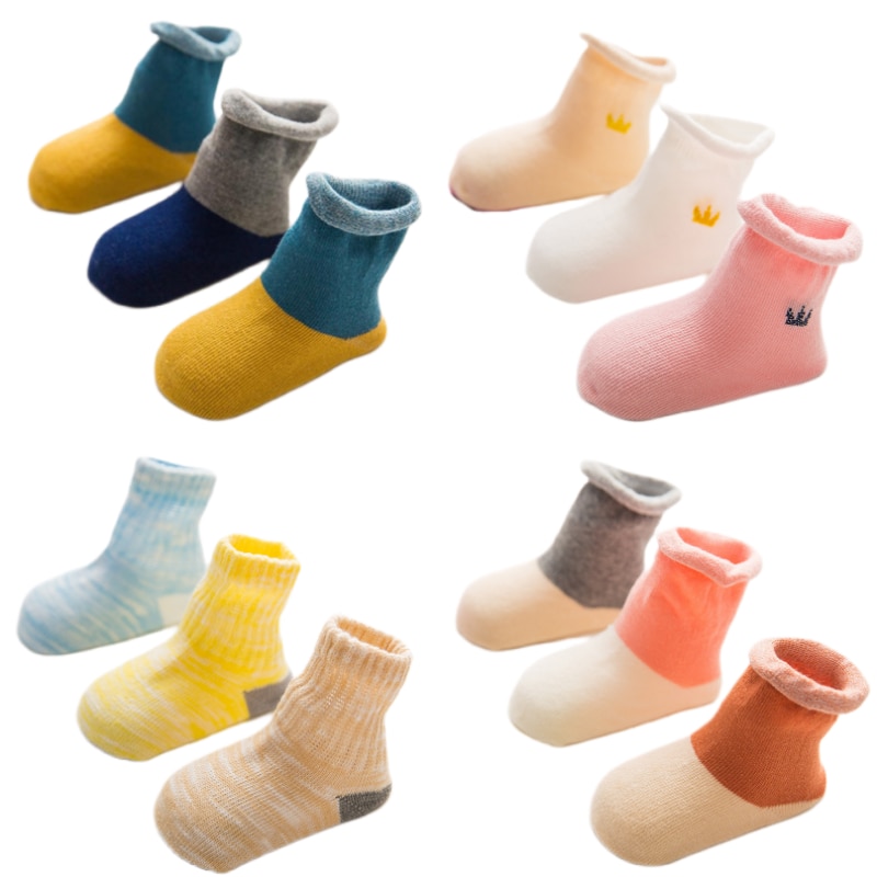 3Pairs Baby Socks Spring Autumn Cotton Kids Socks Cute Girls Boys Infant Socks Children Soft School Sport Clothes Accessories