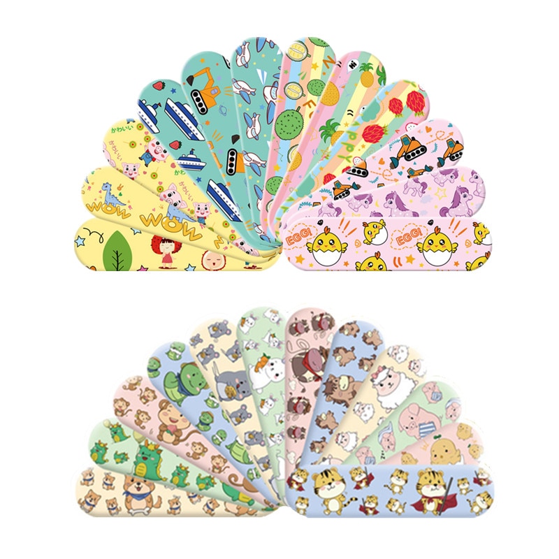 120pcs/lot Cartoon Patterned Waterproof Band Aid for Kids Wound Strip Patch Hemostatic Bandage Adhesive Plaster Curitas Utensils