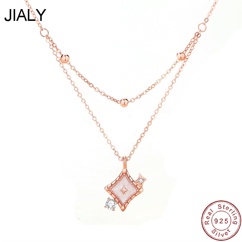AAA CZ Wish S925 Sterling Silver Necklace Double-layer clavicle chain For Women Birthday Party Gift Wedding Jewelry