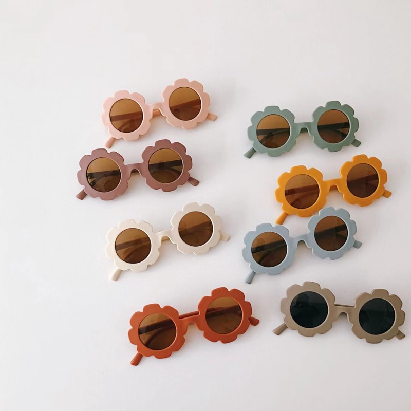 New Children Sunglasses Sun Flower Round Cute Kids Sun Glasses for Boys Girls Ultraviolet-proof Baby Sunglasses Lovely Eyeglass