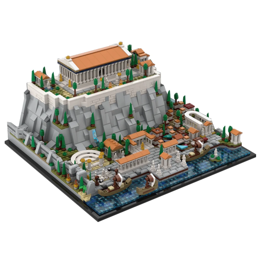 Gobricks MOC Greece Acropolis of Athens Parthenon Amphitheatre Building Block Modular Castle Tower