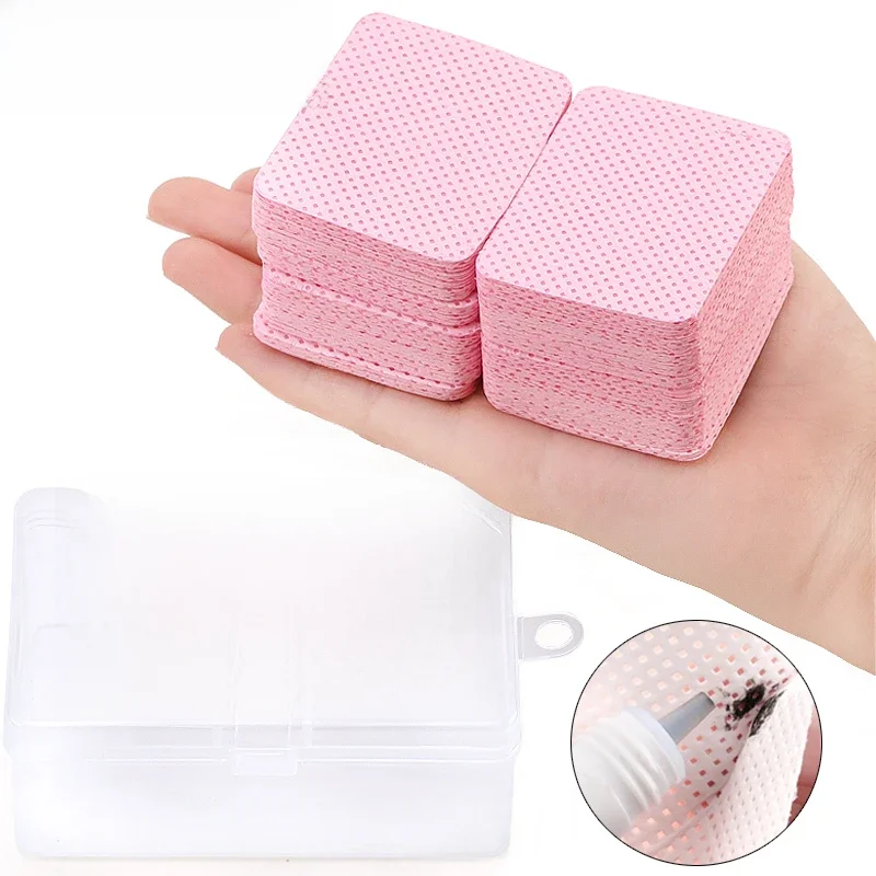 180/540Pc Lint Free Eyelash Extension Glue Remover Adhesive Wipes Lash Glue Cleaning Cotton Pad Nail