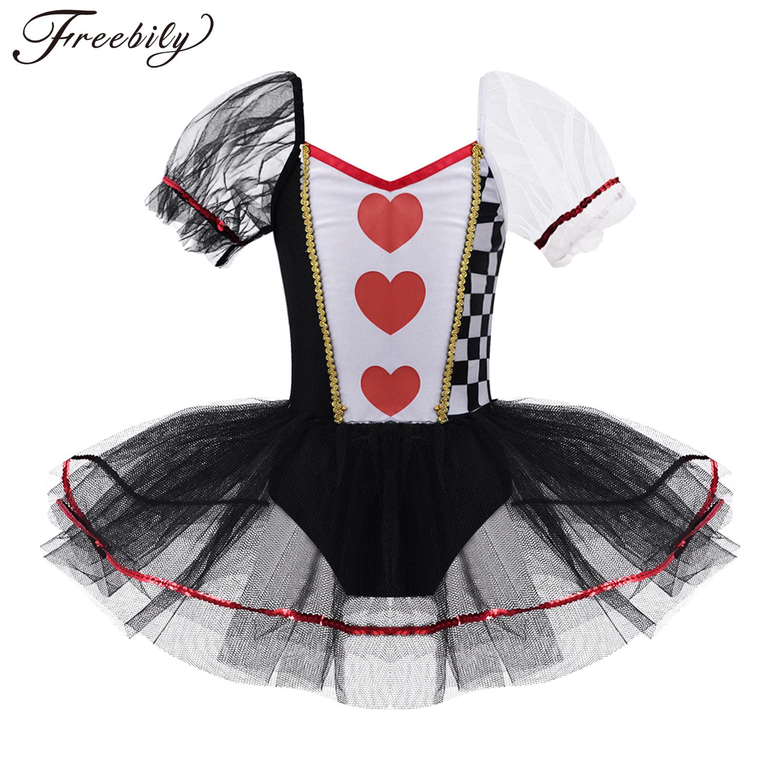 Kids Girls Cosplay Performance Dress Costume Princess Short Sleeves Ballet Tutu Mesh Dress Jumpsuit Themed Party Fancy Dress Up