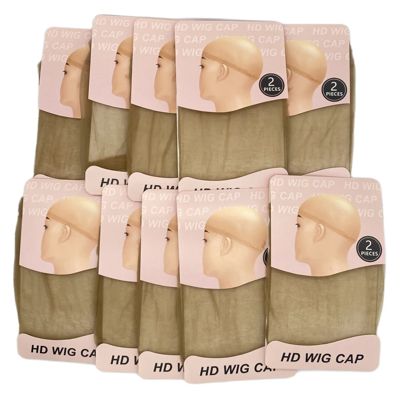 Wholesale 20 Pcs HD Thin Wig Cap - Transparent and Invisible - Sheer Wig Cap for HD Wigs - Wig