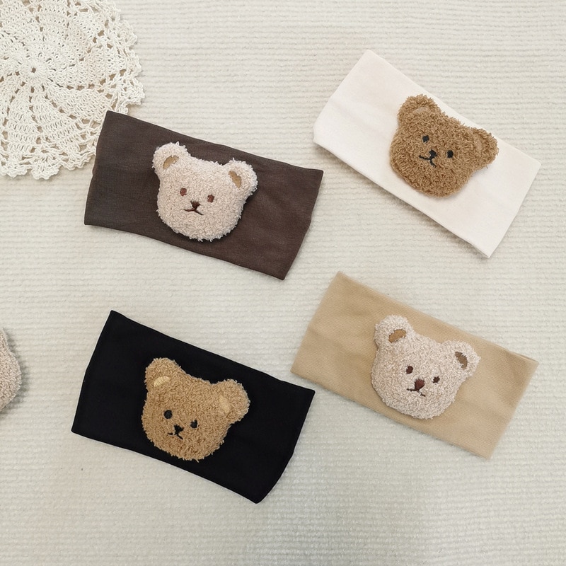 0-8 Month Baby Headbadn Cute Cartoon Animal 3D Bear Doll Headband for Toddler Boy Girl Spring Summer Kawaii Decorative Headwear