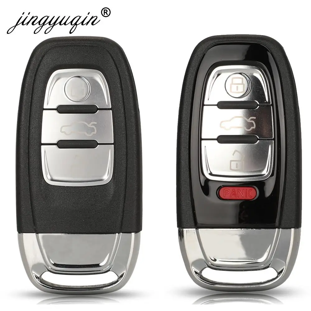 jingyuqin Remote Key Shell Fob For Audi A4l A3 A4 A5 A6 A8 Quattro Q5 Q7 A6 A8 Car Key Case 3 /4 BTN