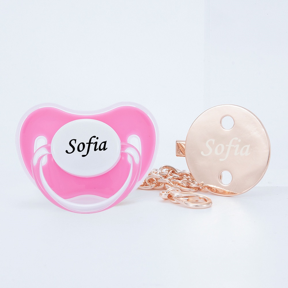 MIYOCAR personalized rose gold bling pacifier and full rose gold pacifier clip BPA free dummy unique design gift baby shower