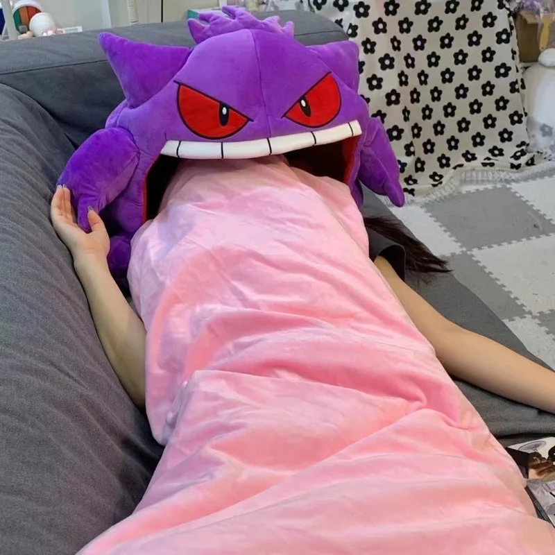 Pokemon New Plush Toy Gengar Elf Nap Usb Blanket Fun Soft Comfortable Cute Student Pillow With Quilt