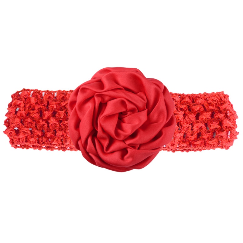 FBE CDG Children's Hair Accessories Flowers Vintage Satin Fabric Rose Buds Korean Silk Crochet Hair Bands Baby Headdress