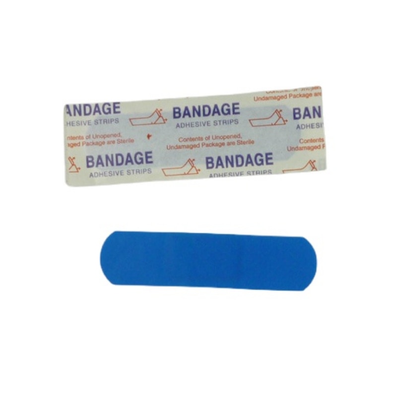 100pcs/set Blue Band Aid PE Waterproof Plasters Medical First Aid Strips Wound Dressing Patch Blue Adhesive Bandages
