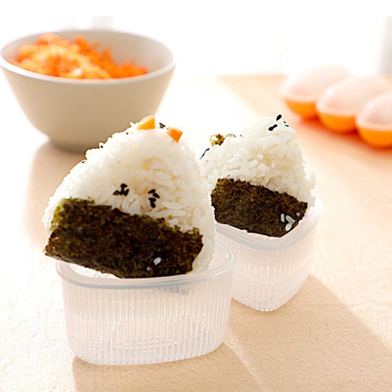 2pcs Sushi Mold Onigiri Rice Ball Bento Press Maker Mold Triangle Sushi Make Mold DIY Tools