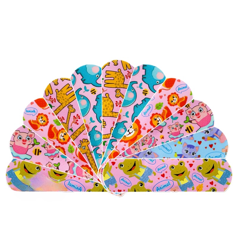 120pcs/set Cartoon Band Aid Kawaii Animal Prints Children Medical Strips Wound Plaster Non-transparent/transparent Bandage Patch