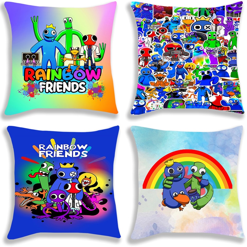 Game Rainbow Friends Print Pillow Case Cartoon Cushion Covers For Sofa Bed Home Decorative Pillow Covers Kids Pillowcases 45x45