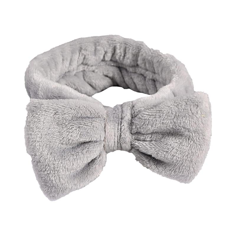 Cute Bowtie Head Bands Women's Simple Plush Bow Headband Face Wash Makeup Hair Band Knotted Headband Spa Headbands For Girl