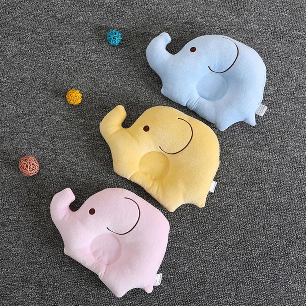 Baby Pillow Cartoon Elephant Pillow Baby Pillow Newborn Velvet Pillow Head Positioner Anti-rollover Headrest