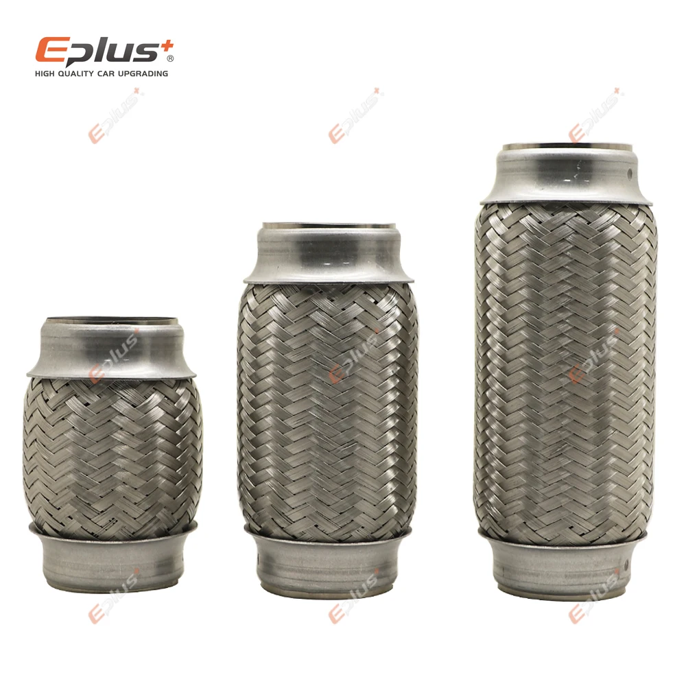 EPLUS Car Exhaust Tube Telescopic Flexible Connection Braid Bellows Stainless Steel Muffler Pipe