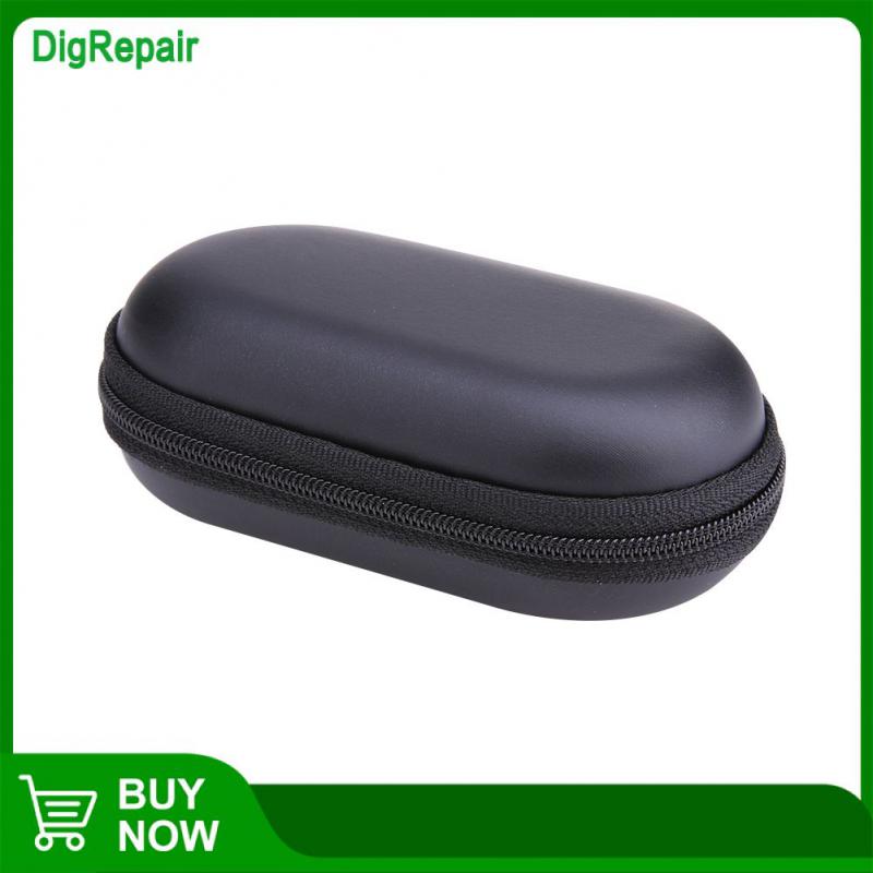 Hard Headphone Case Pouch Bag Waterproof Earphones Case Travel Carrying Bag Scratchproof Headphone Storage Bag Oval Style Black