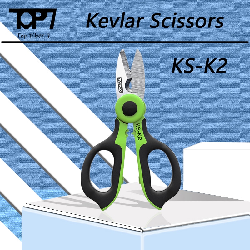TAWAA KS-K2 Kevlar Scissors Fiber Optic Cut Tools Serrated Blade Fit For Ethernet Splice Fiber Optic Tool