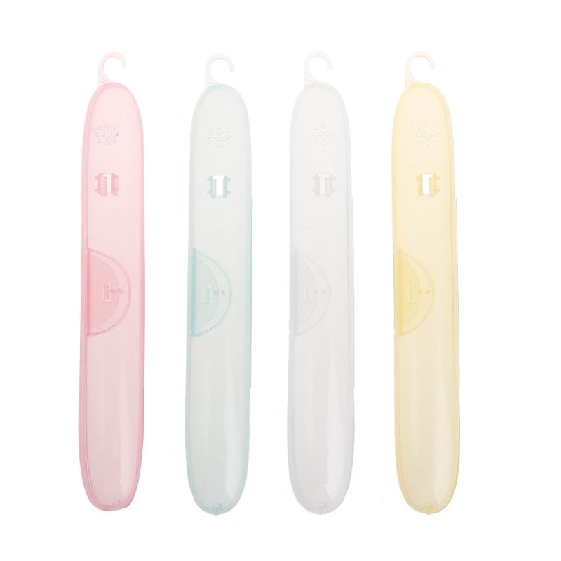 23x3.5x3cm Plastic Toothbrush Holder Box Transparent Travel Portable Protective