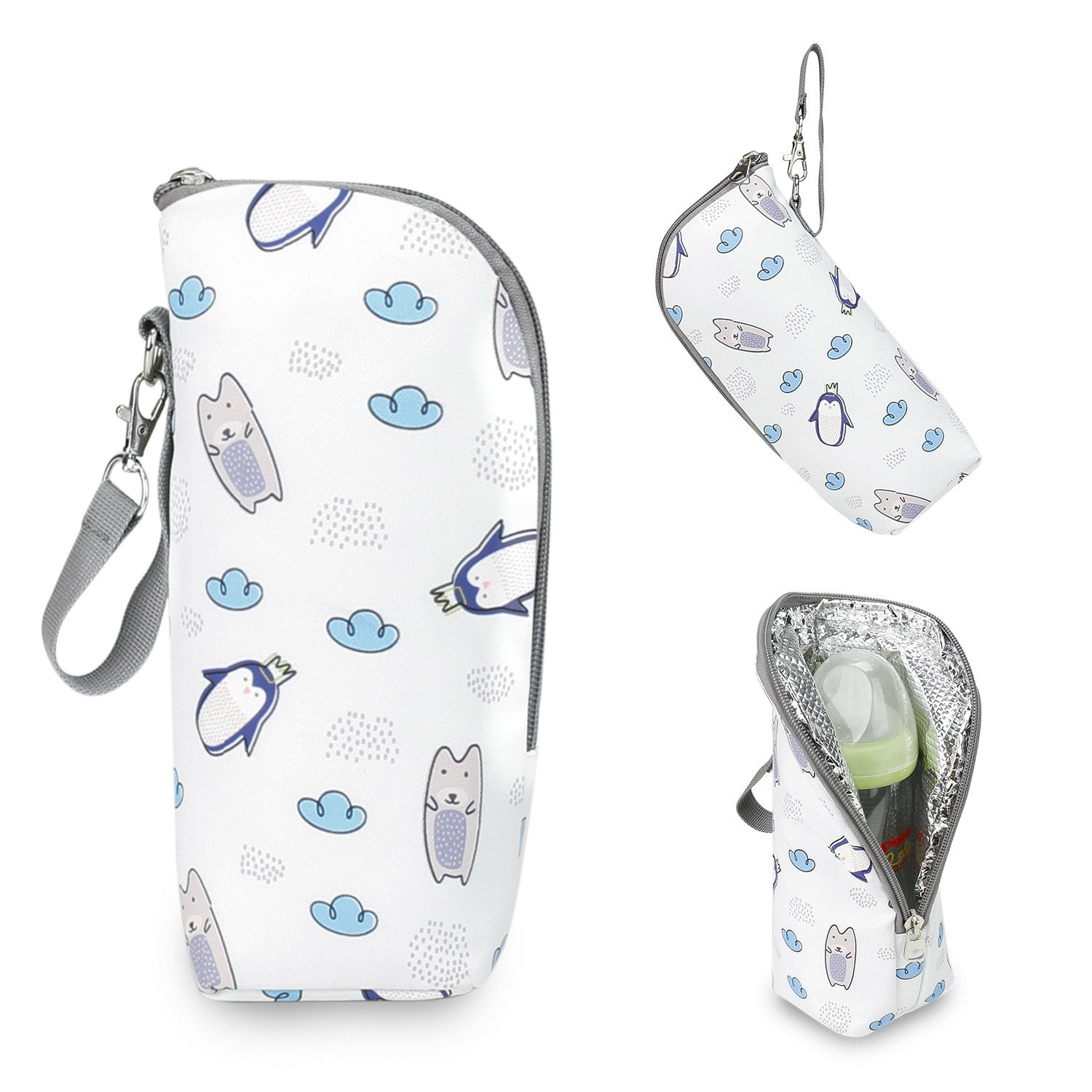 Baby Bottle Bag Removable Insulating Sleeve Child Cart Storage Bag Warm Insulate Bag Kids Aluminum Mold Insulation Accessories