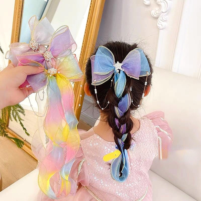 Hair Accessories Baby Headbands for Girls Pearls Bowknot Girl Hair Accessoires Princess Princess Kawaii Accessories Print