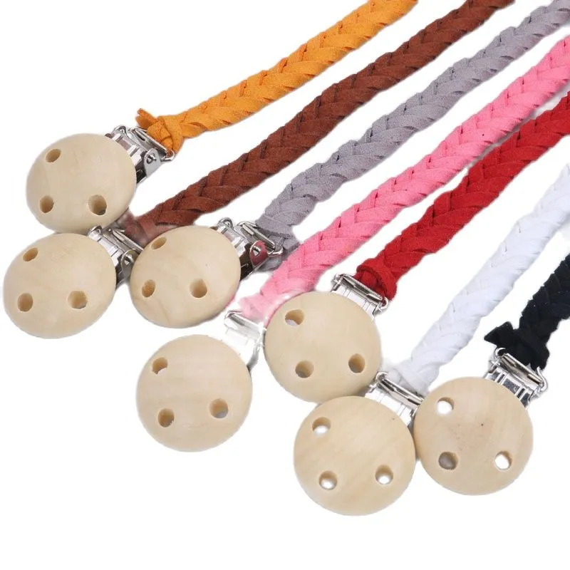 Baby Pacifier Clips Chains Leather Dummy Soother Holder Chains Anti-drop Strap for Pacifier Baby Feeding Gift