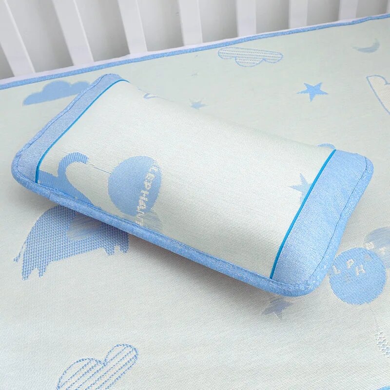 European Style Breathable Children's Pillowcase Summer Ice Silk Cooling Pillow Cover Cartoon Kindergarten Baby Pillowcase