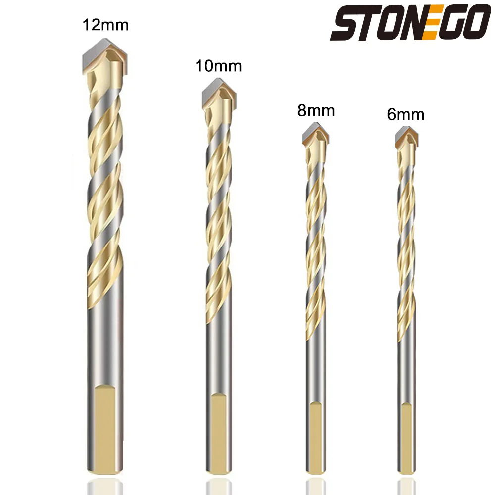 STONEGO 1PC Masonry Drill Bit for Concrete Plastic Soft Metal Tile Glass Wood Wall Mirror Ceramic