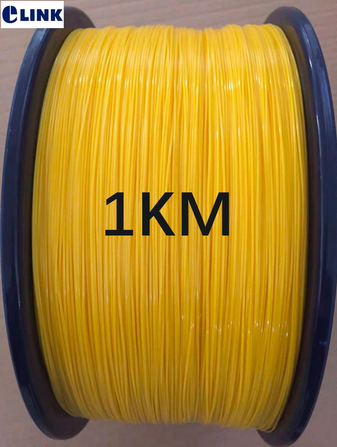 1000mtr 0.9mm tighted fiber optic cable G652D G657A 9/125um SM yellow 900um fiber pigtails ftth Singlemode wire 1km/roll ELINK