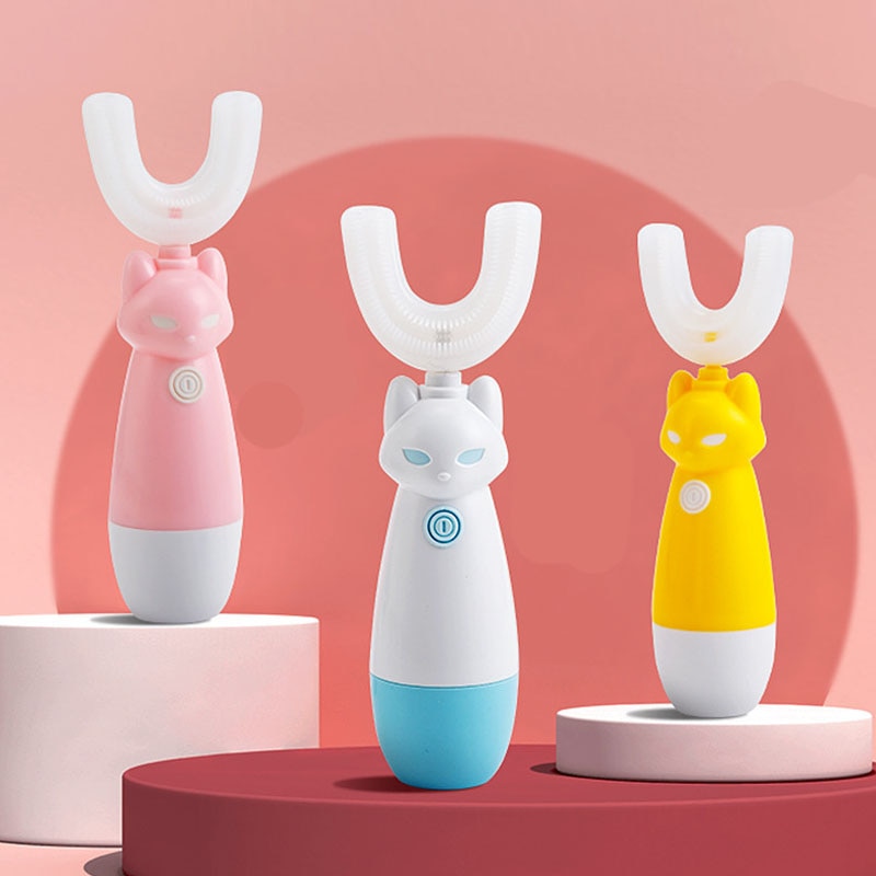 Cute Cartoon Kids Portable Sonic Non-Slip Children Toothbrush U Shape Toothbrushes for Kids Smart Electric Toothbrush
