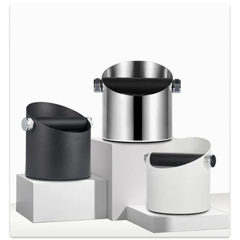 Coffee Knock Box Stainless Steel Shock-Absorbent Espresso Knock Box Barista Coffee Grind Dump Bin