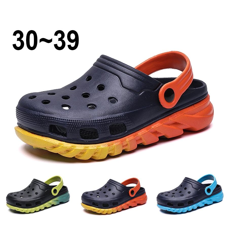 New 30-39 Children's Mules Clogs Kids Summer Garden Cute Girls Boys Beach Slippers Candy Color Hole Baby Shoes Sandals Snea