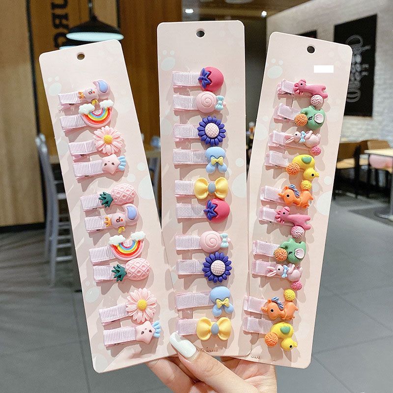 10Pcs Baby Hair Clips Cartoon Bows Flower Children Hair Clips Baby Hairpin Kids Barrettes Baby Hair Accessories