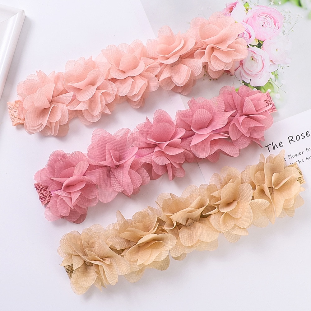 Children's New Hair Accessories Baby Imitation Flower Multi Color Hair Rope Baby Hollow Flower Thin Headband