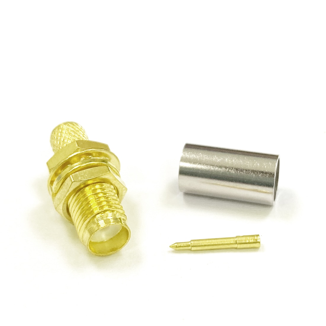 Lots of 10PCS RP-SMA Female Jack Nut RF Coax Connector Crimp RG58 RG142 RG400 LMR195 Cable Straight Goldplated NEW Wholesale