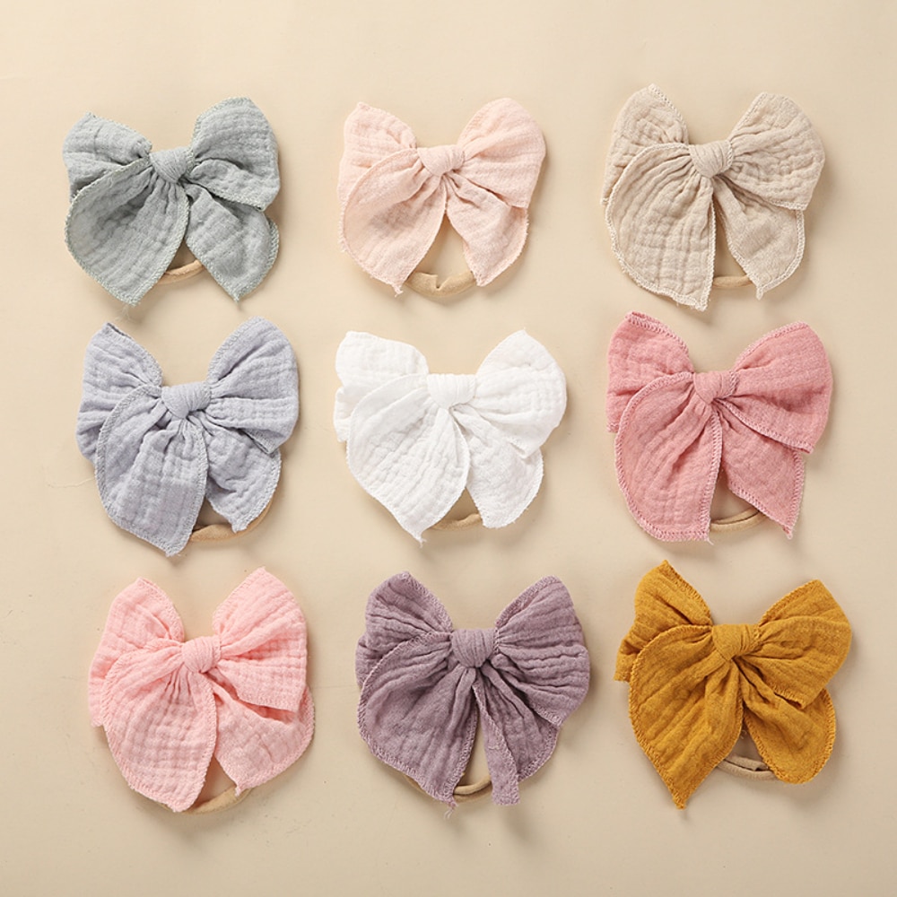 Children's Hair Accessories Baby Pure Cotton Fabric Butterfly Tie Hair Band Super Soft Baby Headband