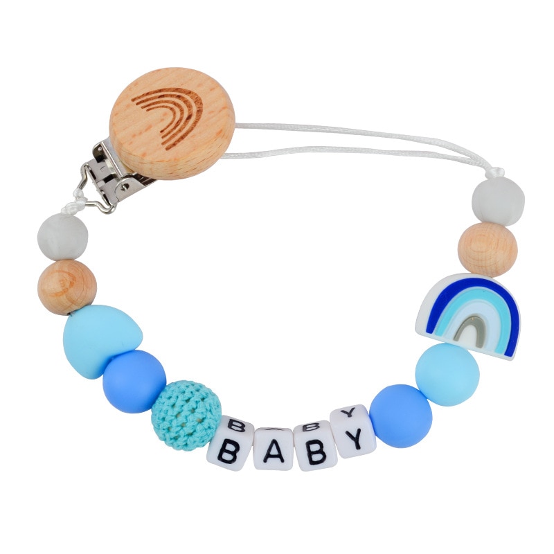 Silicone Beaded Pacifier Clip Durable Anti-drop Pacifier Rope Cute Pacifier Clips Chains Soother Holder Bite Bag Toy