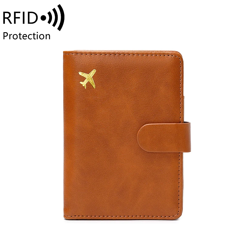 MIYIN Men's and Women's Travel Passport Case Fashion Trend Passport Clip PU Leather Wallet