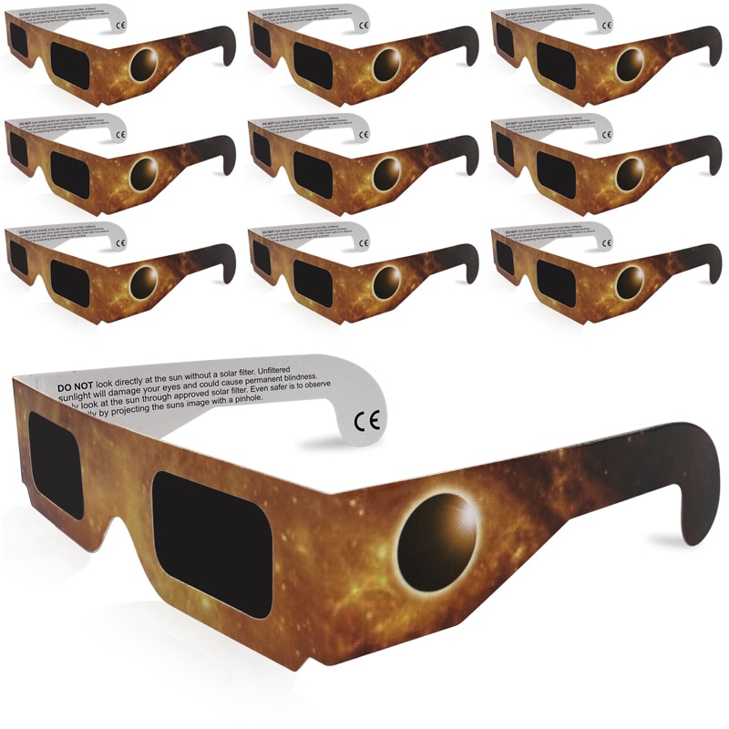 10 x Solar Eclipse Glasses - Premium CE & ISO Certified