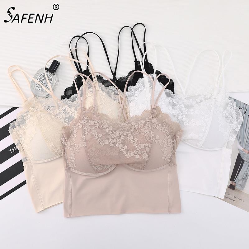 Adjusted-straps Lace Bra Beauty Back Bralette WomenSexy Lingerie Full Cup Backless Vest Ultrath Brassiere Soft Top Underwear