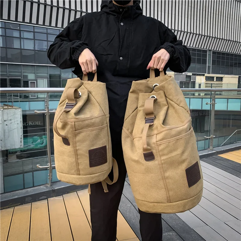 Sport Large Capacity Travel Backpacks Male Luggage Canvas Bucket Shoulder Bag Man Hiking Duffle Bags